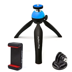 action pro mini tripod adapter with mobile tripod holder compatible with gopro-13121110987654 33sjcamyi blue