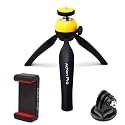 Action Pro Mini Tripod Adapter with Phone Holder Compatible with GoPro-13/12/11/10/9/8/7/6/5/4/3+/SJCAM/YI and All Smart Phones (Yellow)