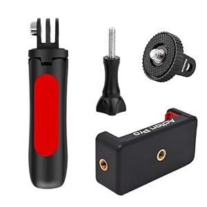 action pro mp-3 shorty mini extension pole tripod with mobile tripod holder compatible with gopro-1312111098765433sjcamyi4kekendji osmonoise play and other action camerasred