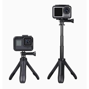 action pro mp-3 shorty mini extension pole tripod with mobile tripod holder compatible with gopro -1312111098765433sjcamyi4kekendji osmonoise play and other action cameras blue