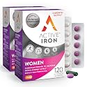 Active Iron Supplement  25mg + Multivitamin for Women, Gentle on Stomach