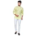 BE ACTIVE Men's Linen Blend Casual Mandarin Collar Shirt Colour