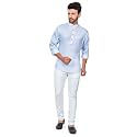 BE ACTIVE Men's Linen Blend Casual Mandarin Collar Shirt Colour
