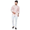 BE ACTIVE Men's Linen Blend Casual Mandarin Collar Shirt Colour