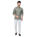 BE ACTIVE Men's Linen Blend Casual Mandarin Collar Shirt Colour