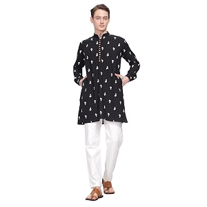 BE ACTIVE Mens Traditional Embroidered Full Sleeves