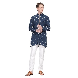 BE ACTIVE Mens Traditional Embroidered Full Sleeves