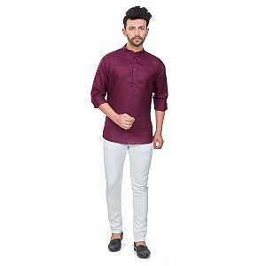 be active men39s solid linen blend short kurta with mandarin collar  short kurta for men cotton  stylish short kurta  short kurta men us-rf0016_10_xxl