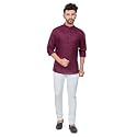 BE ACTIVE Men's Solid Linen Blend Short Kurta with Mandarin Collar || Short Kurta for Men Cotton || Stylish Short Kurta || Short Kurta Men (US-RF0016_10_XXL)