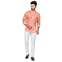 BE ACTIVE Men's Linen Blend Casual Mandarin Collar Shirt Colour
