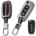 Metal Shell Silicone Key Cover Compatible With Tata Tiago | Nexon | Altroz | Safari | Storme | Zest | Bolt | Tigor | Punch | Hexa | 3 Button Flip Remote Key Cover For Tata,Multicolor