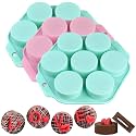 Actvty Round Chocolate Covered Cookie Molds, 3 Pcs Cylinder Chocolate Candy Silicone Molds, Perfect for Covered Cookies, Making Candy, Cakes, Jelly, Muffin, Soap