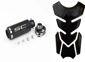 acube mart tank pad 7d 7dcf-1 stickers sc project exhaust universal for bike black bike tank pad
