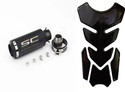 acube mart Tank Pad 7D 7DCF-1 stickers+ sc project exhaust universal for bike black Bike Tank Pad