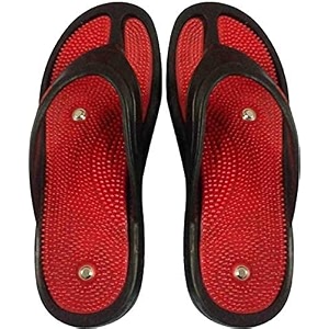 acupressure MAGNETIC SLIPPER RED And BLACK