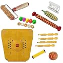 Acupressure Wooden Roller for Foot, Acupressure Manual Magnetic Stress Mat Combo Kit