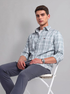 AD by Arvind Men Checkered Casual Grey