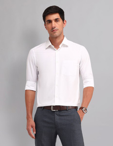 AD by Arvind Men Solid Formal White