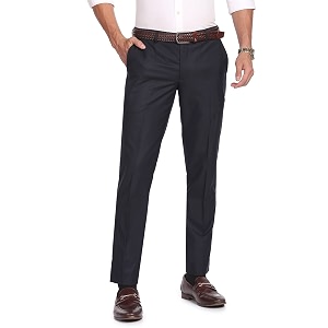 arvind smart waist heathered formal trousers