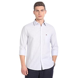 ad by arvind vertical stripe pure cotton summer shirt