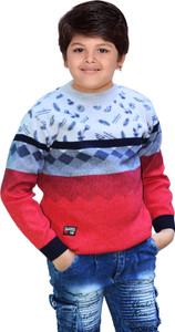 ad  av boys printed self design round neck multicolor sweater