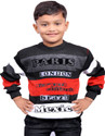 AD & AV Boys Printed, Self Design Round Neck Black Sweater