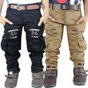 AD & AV Regular Fit Boys Black, Beige Trousers