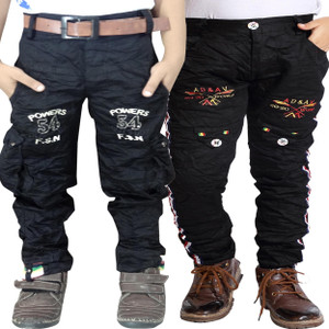 ad  av pack of 2 boys regular fit multicolor cotton blend trousers