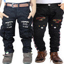 AD & AV Pack of 2 Boys Regular Fit Multicolor Cotton Blend Trousers