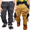AD & AV Pack of 2 Boys Regular Fit Multicolor Cotton Blend Trousers