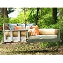 AD Planet Rope Hanging Wooden Hammock Swing Sofa for Living Room | House Swings for Adults | Patio Jhula for Home Indoor, Garden Outdoor &amp; Balcony | Solid Wood, Off White, 60x24x18 Inch