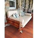 Solid Wood 2 Seater Rope Swing Chair | Wooden Hammock Swing Sofa with Rope &amp; Complete Accessories for Living Room, Indoor, Outdoor, Balcony &amp; Garden | House Big Swings Jhula | Mid Brown