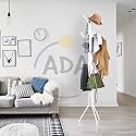 ADA Coat Rack Coat Tree Hat Hanger Holder 11 Hooks For Jacket Umbrella Tree Stand With Base Metal (Black), 20 X 20 X 17.4 Cm