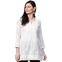 Ada Hand Embroidered Lucknowi Chikankari Cotton Top