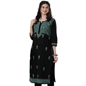 Ada Hand Embroidered Lucknowi Chikankari Cotton Kurta