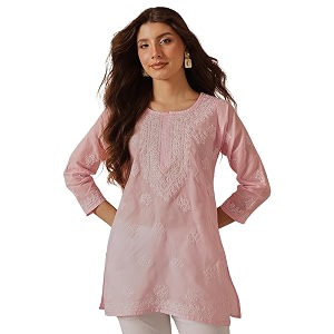 Ada Hand Embroidered Lucknowi Chikankari Cotton Top