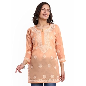 Ada Hand Embroidered Lucknowi Chikankari Cotton Top