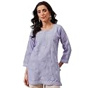 Ada Hand Embroidered Lucknowi Chikankari Cotton Top