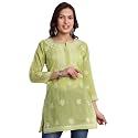 Ada Hand Embroidered Lucknowi Chikankari Cotton Top