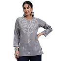 Ada Hand Embroidered Lucknowi Chikankari Cotton Top for Women A911116