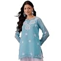 Ada Hand Embroidered Lucknowi Chikankari Georgette Top