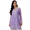 Ada Hand Embroidered Lucknowi Chikankari Georgette Top