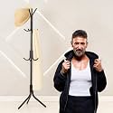 ADA Coat Rack Coat Tree Hat Hanger Holder 11 Hooks For Jacket Umbrella Tree Stand With Base Metal (Black), 20 X 20 X 17.4 Cm