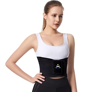 ada unisex lumbar support waist trainer slim belt back brace for lower back painslimming body shaper belt waist trimmer for weight loss -black