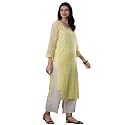 Ada Hand Embroidered Lucknowi Chikankari Kota Kurta