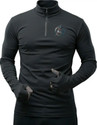 Adabsha Solid Men Zip Neck Black T-Shirt