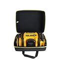 adada Hard Travel Case for DEWALT DCC020IB 20V Max Inflator (Black+Yellow zipper)