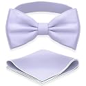 Adam Young Men's Bow Ties with Handkerchief Pre-Tied Style Formal Satin Classic Bowtie for Tuxedo Faux Silk