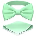 Adam Young Men's Bow Ties with Handkerchief Pre-Tied Style Formal Satin Classic Bowtie for Tuxedo Faux Silk