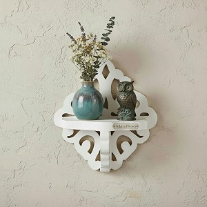 Adans Homes Shelf Wooden Wall Mounted Walnut